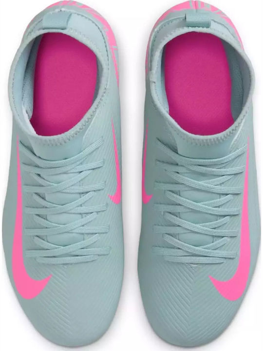 Mercurial Superfly 10 Club FG/MG Kids Soccer Cleats & Shoes Molded Light Blue