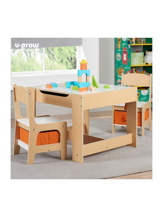 Kids Table and Chairs Set for Painting Beige U-Grow Kids Table and Chairs Set for Painting Beige U-Grow