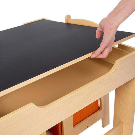 Kinder Tischset mit Stühlen zum Malen Beige U-Grow