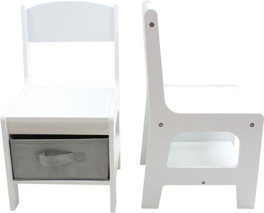 Kids Table and Chairs Set White U-Grow