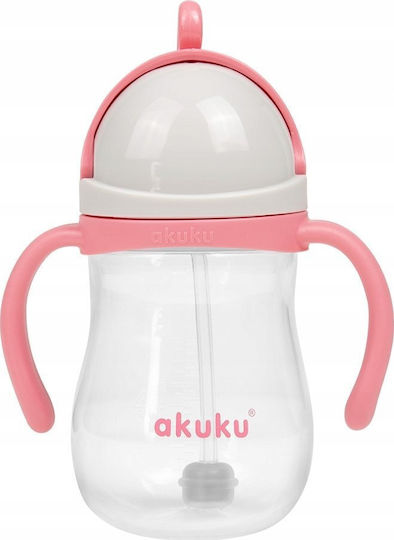 Akuku Παιδικό Ποτηράκι από Σιλικόνη Ροζ 280ml για 9m+