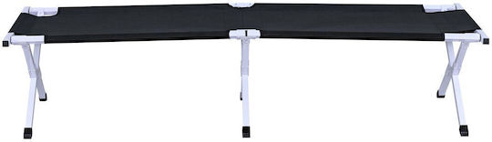 Foldable Guest Bed Without Aluminum Construction Material Single Black 190x64x42cm