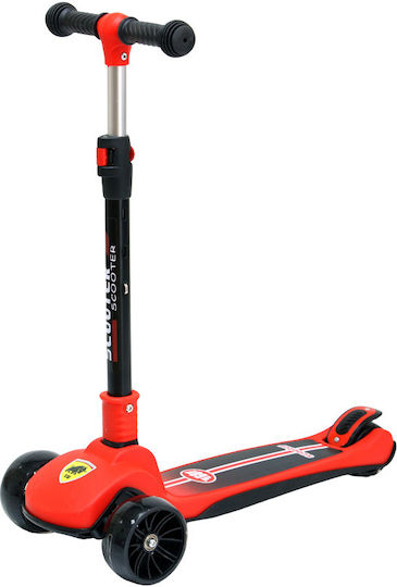 Homeone Kids Scooter 3-Wheel with LED Lighting for 3+ Years Black