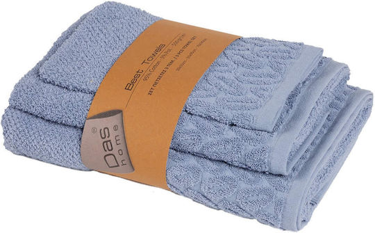 Das Home Bath Towel Set 3pcs 0783 Blue Weight 550gr/m²