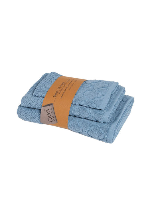 Das Home Bath Towel Set 3pcs 0789 Blue Weight 550gr/m²