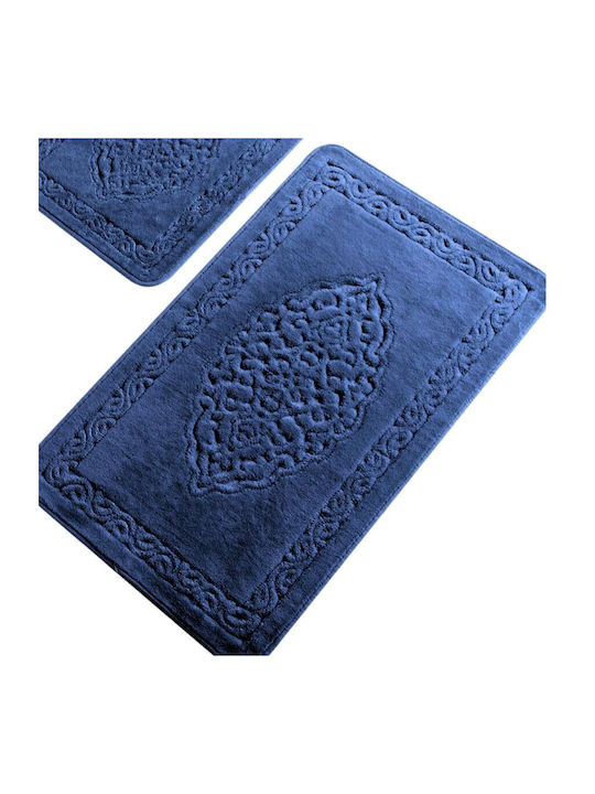 Tropik Home Set Covorașe de Baie De Bumbac LJD23884 Elite Blue 2buc