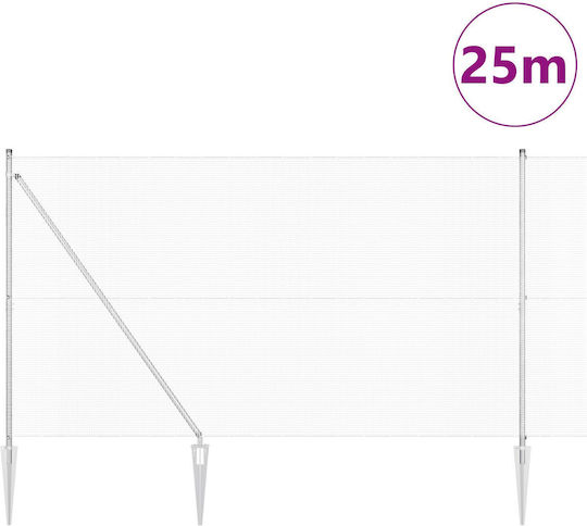 vidaXL Plasă de sârmă Galvanizat Module Argintiu 1.5x25m