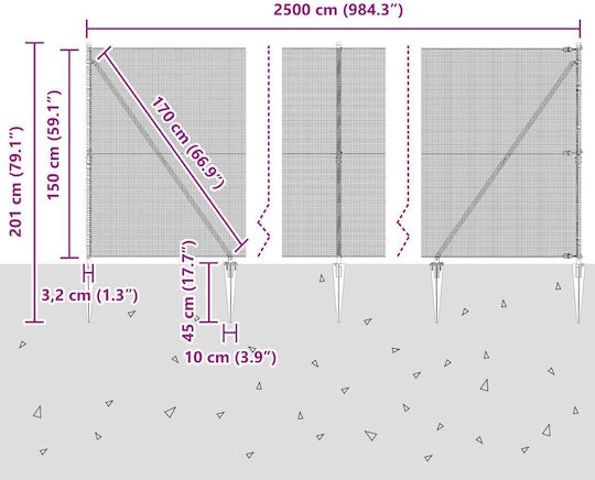 vidaXL Plasă de sârmă Galvanizat Module Argintiu 1.5x25m