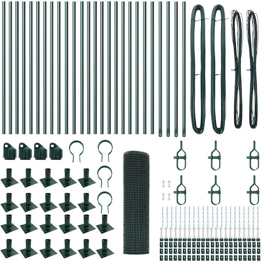 vidaXL Wire Fencing with PVC Coating Set Green 0.4x50m