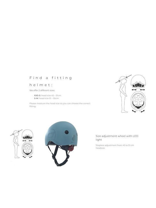 Scoot & Ride Kids' Helmet for City Bike Steel with LED Light