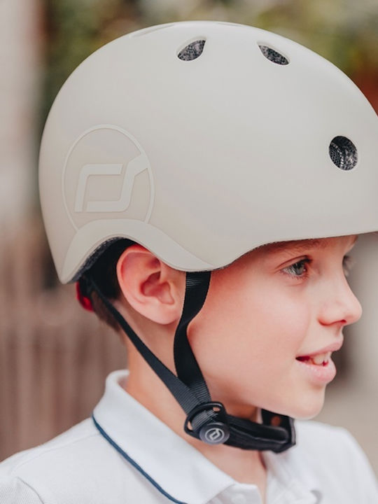 Scoot & Ride Детска каска за велосипед / скутер Скутер / Велосипед Бежов с вградена LED светлина