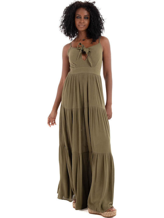 Sommer Maxi Damenkleid Olive
