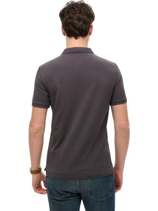 D2 Ovin Vint Polo Short Sleeve Gray Blouse