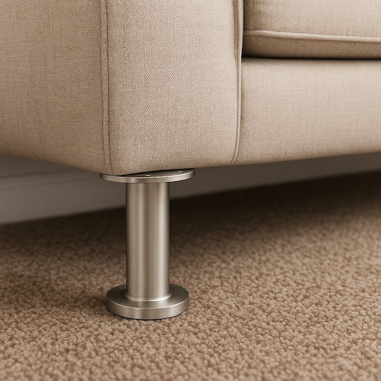 Metallisches Möbelbein mit Regulator Für Tisch Beistelltisch Couch 9x9x10cm Nickel