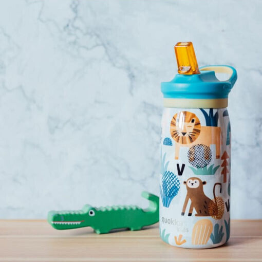 Quokka Stainless Steel Kids Water Bottle Thermos with Straw Non Spill 445ml