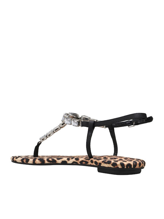 Dynasti8 Women's Flat Sandals in Black Color