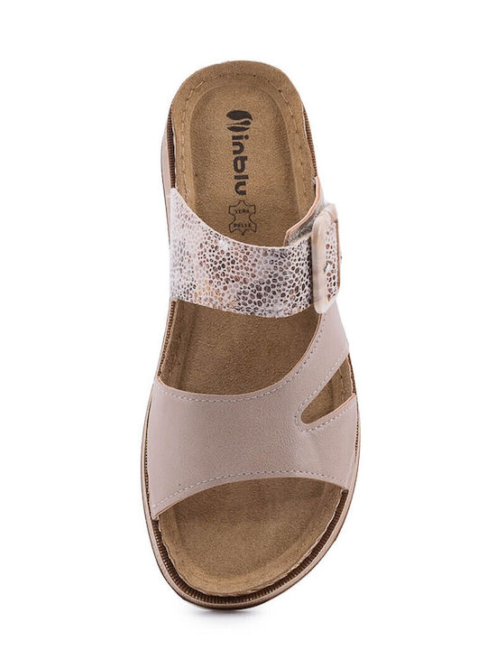 Women's Flat Sandals in Beige Color