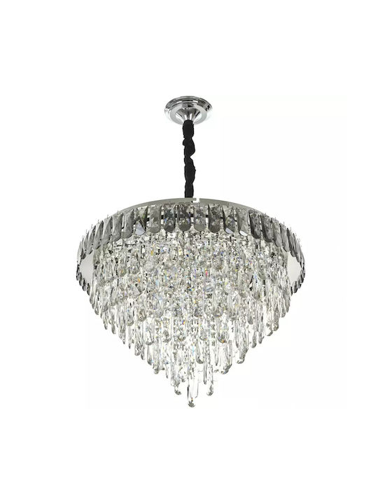 Лампа с Много Крушки LED Ø60см с Crystal Бял Лампа с Много Крушки LED Ø60см с Crystal Бял