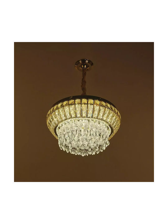 Πολυέλαιος LED Ø45cm με Κρύσταλλα Χρυσός 4262-r45gd-elbulgaria