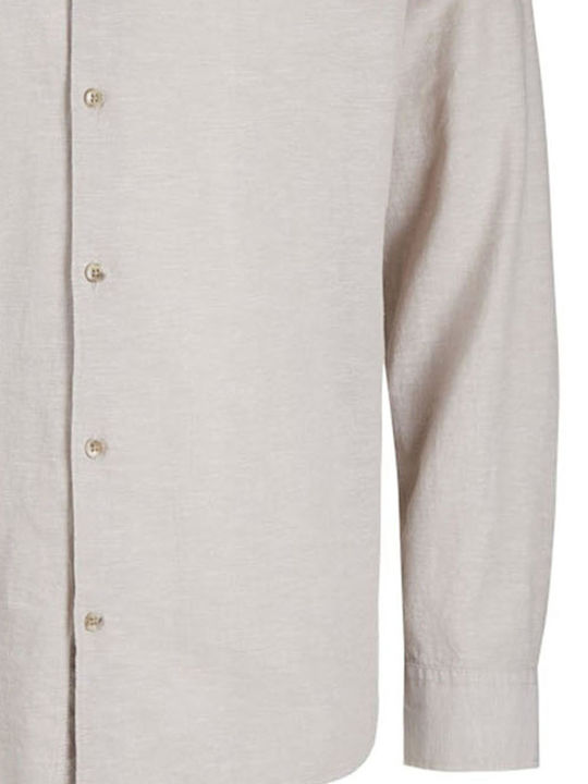Long-sleeved Linen Shirt Beige