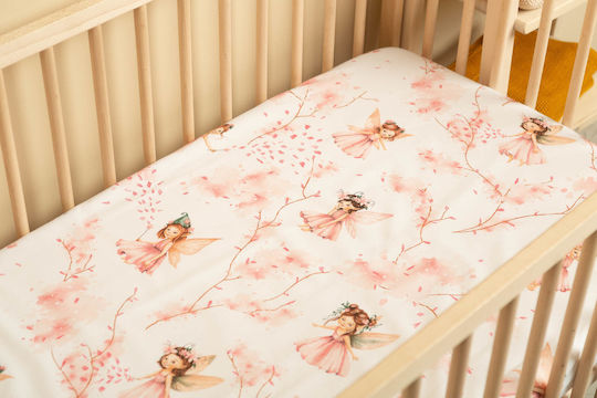 Sensillo Baby Sheet Crib Cotton Fitted Beige 60x120cm
