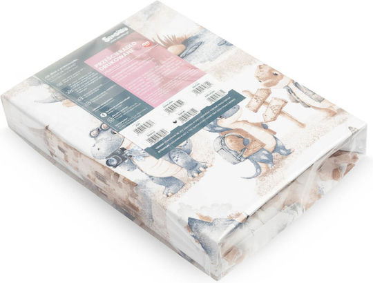 Sensillo Baby Sheet Crib Cotton Fitted Beige 60x120cm
