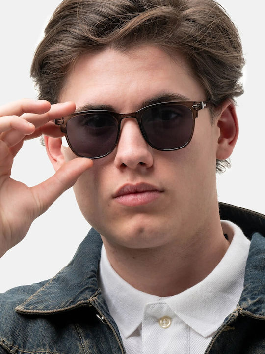 Smooder Unisex Sonnenbrille mit Gray Holz Gestell und Gray Linse X020