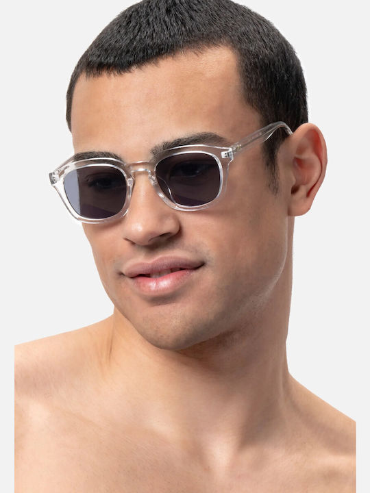 X Frame Therapy Sunglasses Transparent with Acetate Frame & Gray Lens