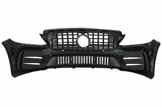Front Bumper Mercedes-Benz C-Class C205/W205 14-21 GTR Look Black Mamba Black Chrome Grille