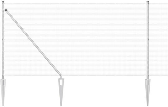 vidaXL Wire Fencing Galvanized Set Silver 1x25m