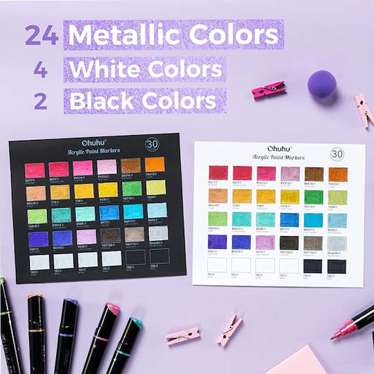 Ohuhu Kakaako Drawing Markers with Double Tip Set 30 Colours