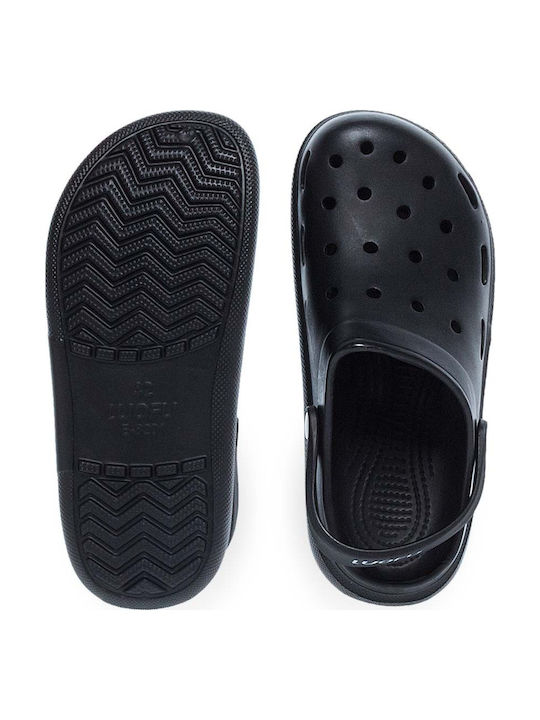 Luofu Herren Clogs Schwarz