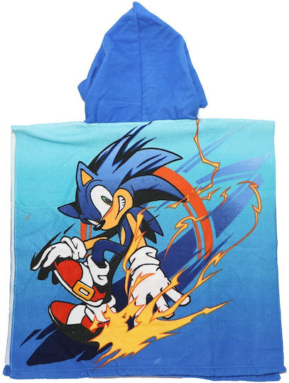 Sonic Kinder Strandponcho Mikrofaser Schnell Trocknend 55x110cm Ye18286 Blau