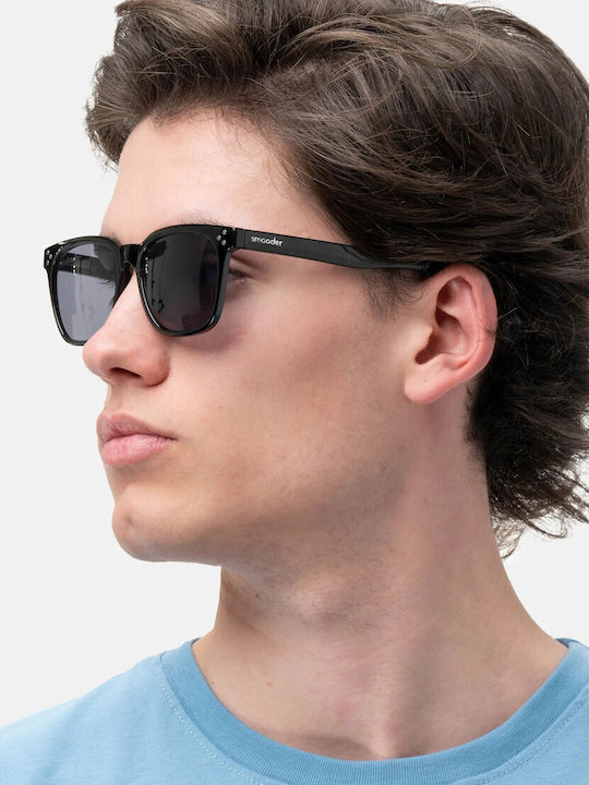 Smooder Unisex Sonnenbrille mit Schwarz Kunststoff Gestell und Schwarz Linse X028