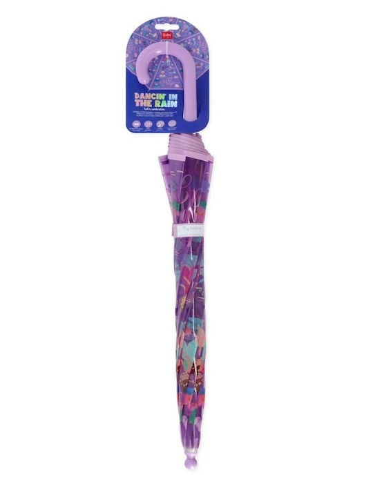 Legami Milano Kids Curved Handle Umbrella with Diameter 70cm Transparent