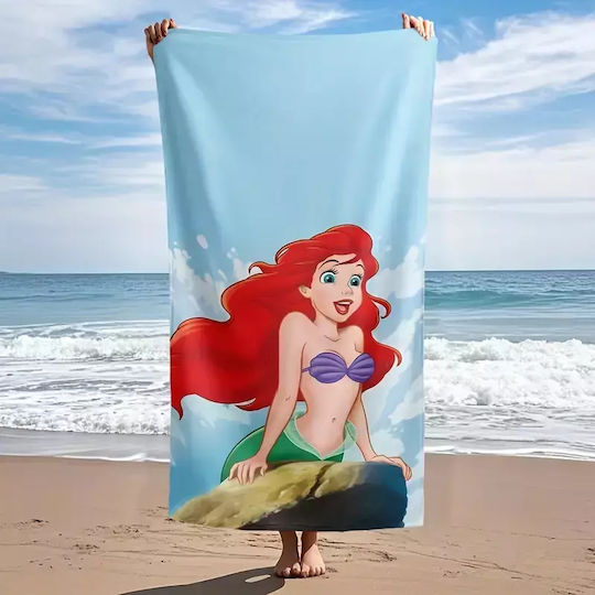 Little Mermaid Ariel Sky Blue Beach Towel