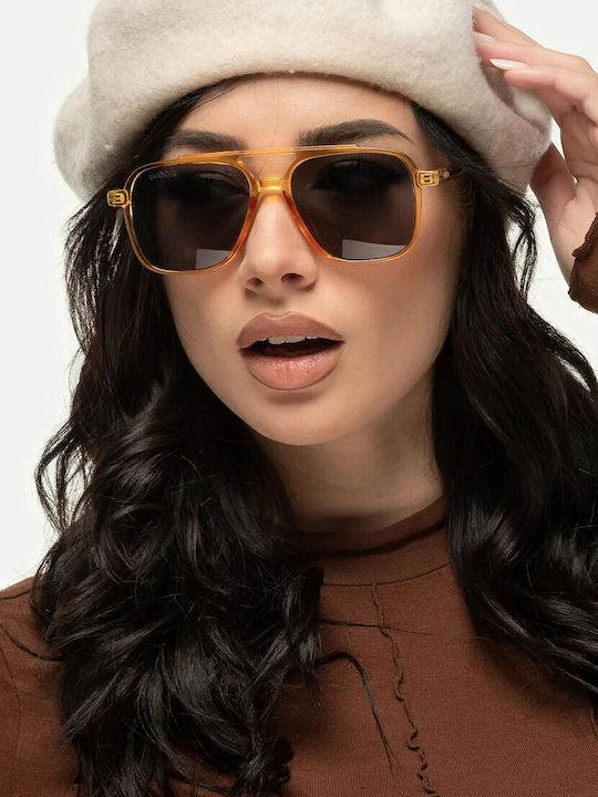 Smooder Unisex Sonnenbrille mit Gold Metall Gestell und Gray Linse COS06