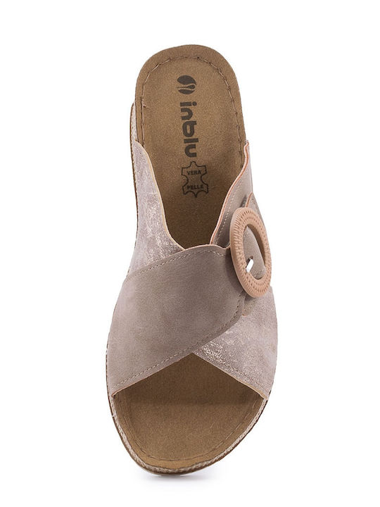 Damenplattformen Beige