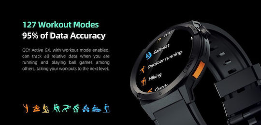 QCY Active GX Watch S12 Aluminium 47mm with Heart Rate Monitor (Gray)