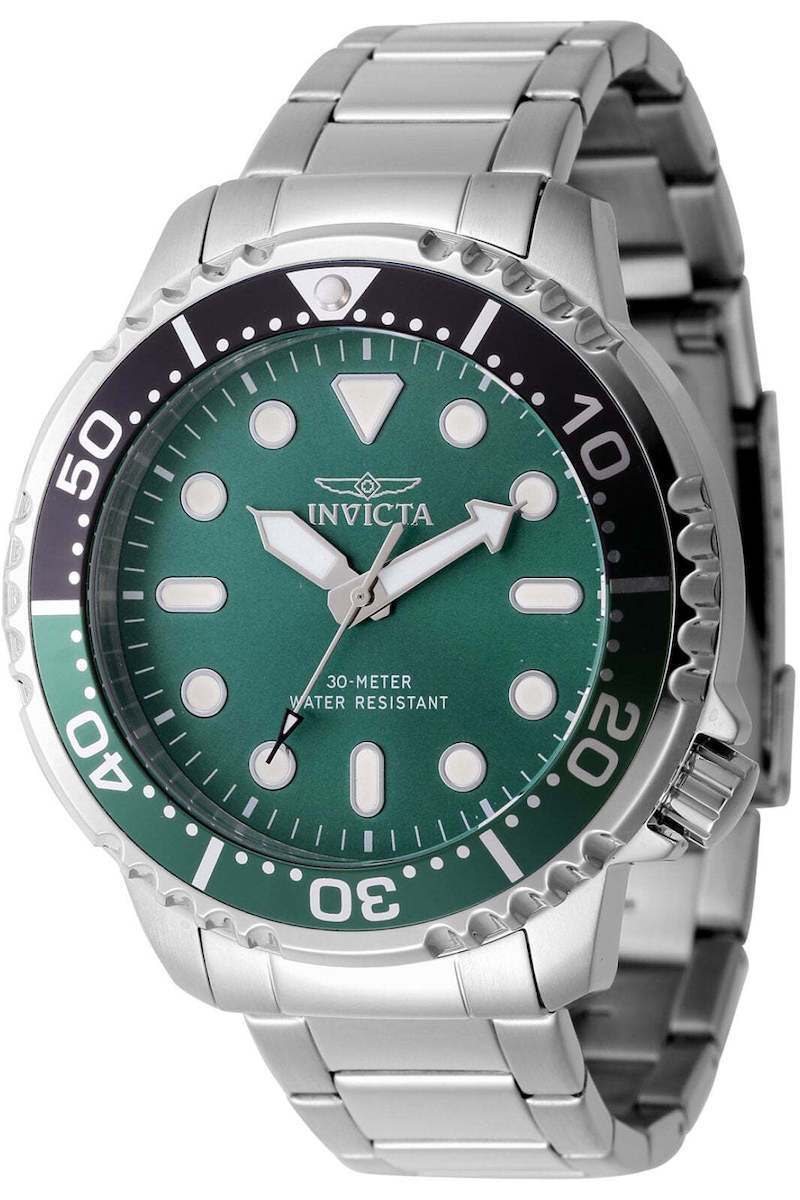 Invicta Ανδρικό Ρολόι 48mm Μπαταρίας με Ασημί Μεταλλικό Μπρασελέ