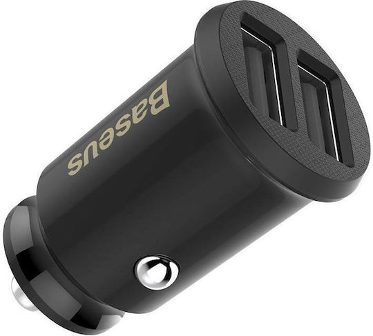 Baseus Auto-Ladegerät 10W 3.1A mit Anschlüssen: 2xUSB Schwarz Farbe
