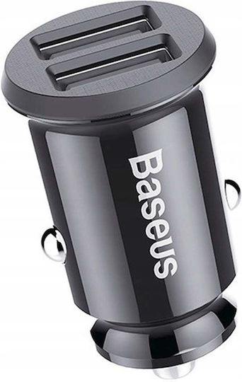 Baseus Auto-Ladegerät 10W 3.1A mit Anschlüssen: 2xUSB Schwarz Farbe