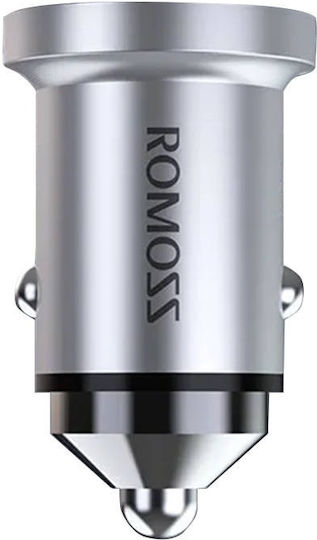 Romoss Auto-Ladegerät 20W Schnellladen mit 2xUSB-A Grau Farbe
