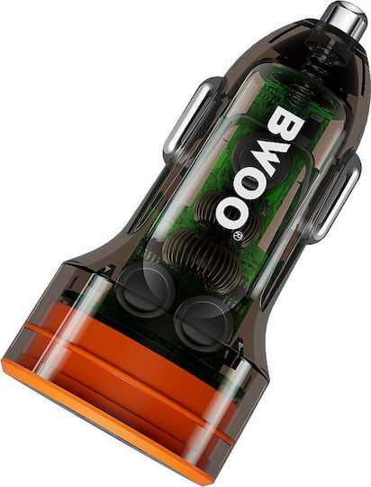 BWOO Φορτιστής Αυτοκινήτου 20W με Θύρες: 1xUSB 1xType-C