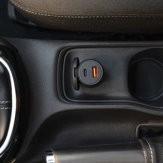 4Smarts Voltroad Ultimate Зарядно за кола 83W Бързо Зареждане с Портове: 1xUSB 1xType-C Черен Цвят