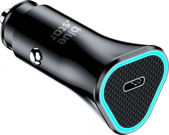 Blue Star Blue Star Auto-Ladegerät 20W 3A Schnellladen mit einer Buchse 1xType-C Blau Farbe