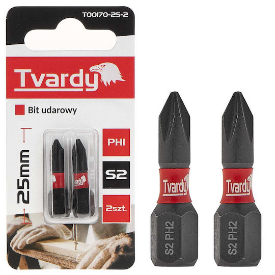 Set Biți de Impact Ph1 S2 25 Mm Tvardy T00170-25-2