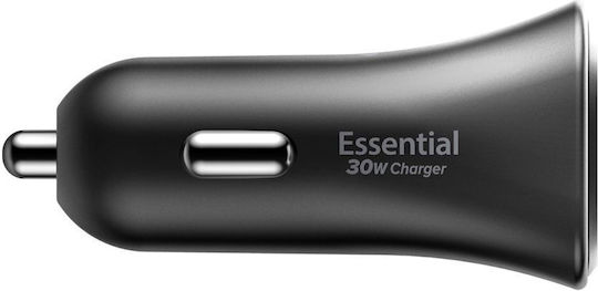 Spigen Essential 30w Car Charger Car Charger 30W with one Port: 1xType-C Black Color