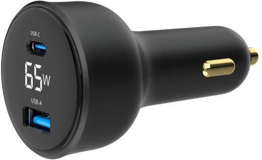 Gembird Автомобилно Зарядно Устройство 65W 3A с Портове 2xUSB-A 1xType-C Черен Цвят