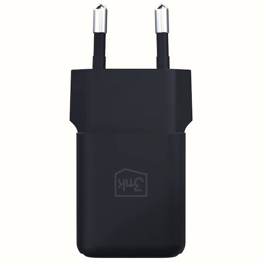 3MK Φορτιστής Χωρίς Καλώδιο GaN με Θύρα USB-A και Θύρα USB-C 20W Power Delivery / Quick Charge 4+ Μαύρος (Hyper)